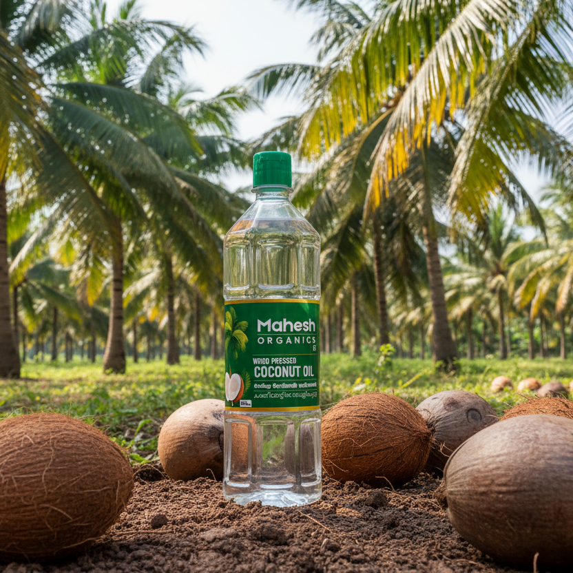 Coconut Oil 1 Liter Bottle (Wood Pressed)