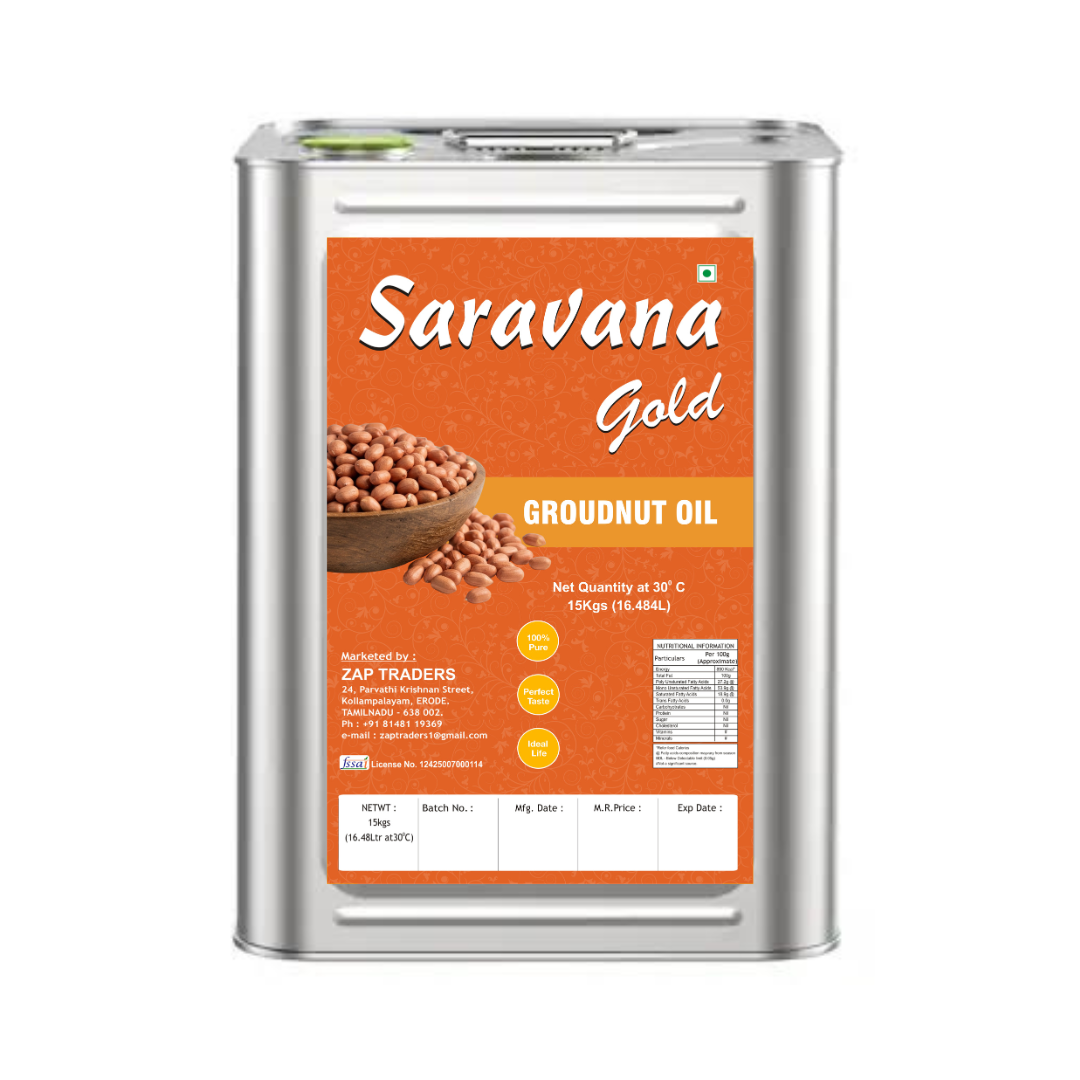Groundnut Oil 15 Kg Tin